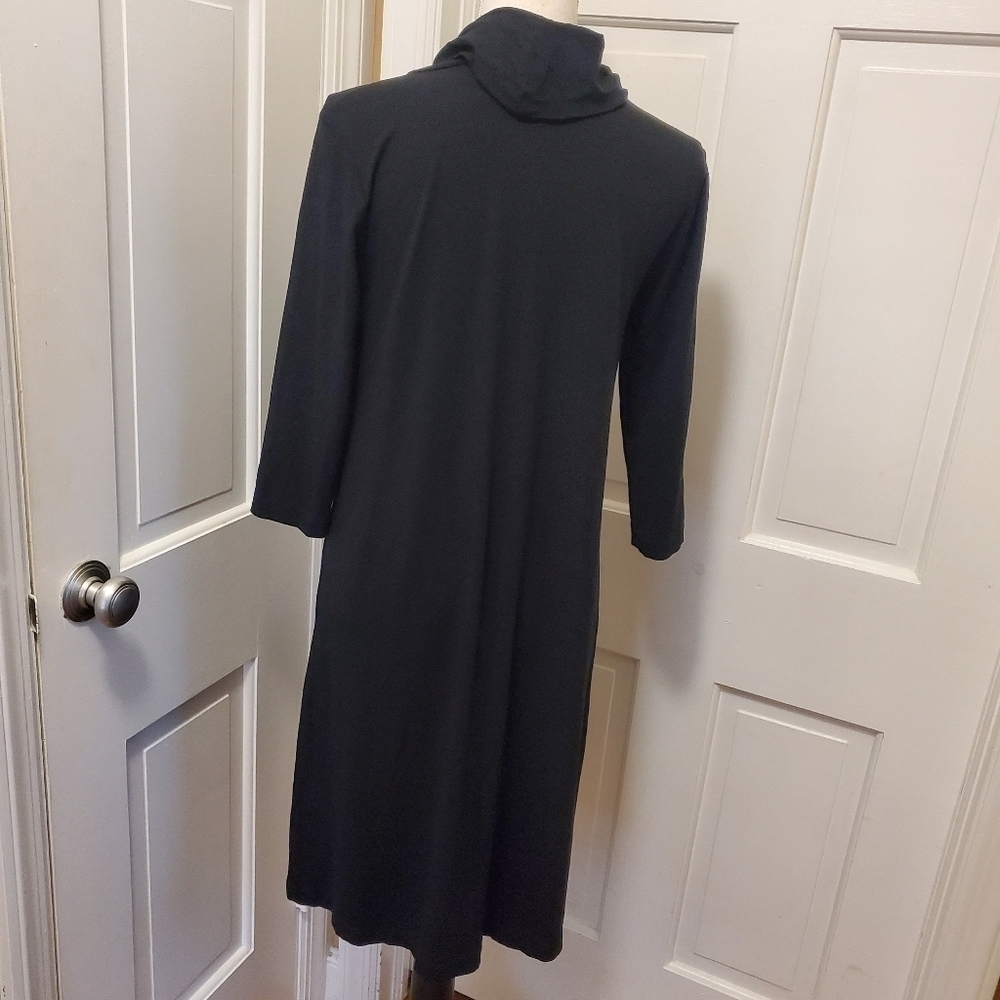 J. JILL Black Jersey Knit Cowl Neck Dress Size XSmall, Classic, business casual - Picture 4 of 9